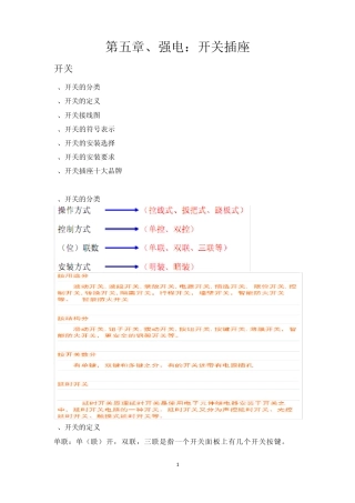 开关插座简述