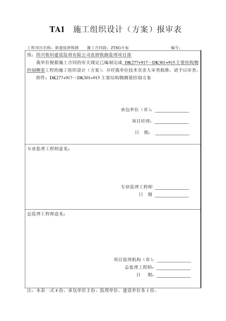 开工报告表格(TA1~TA7)
