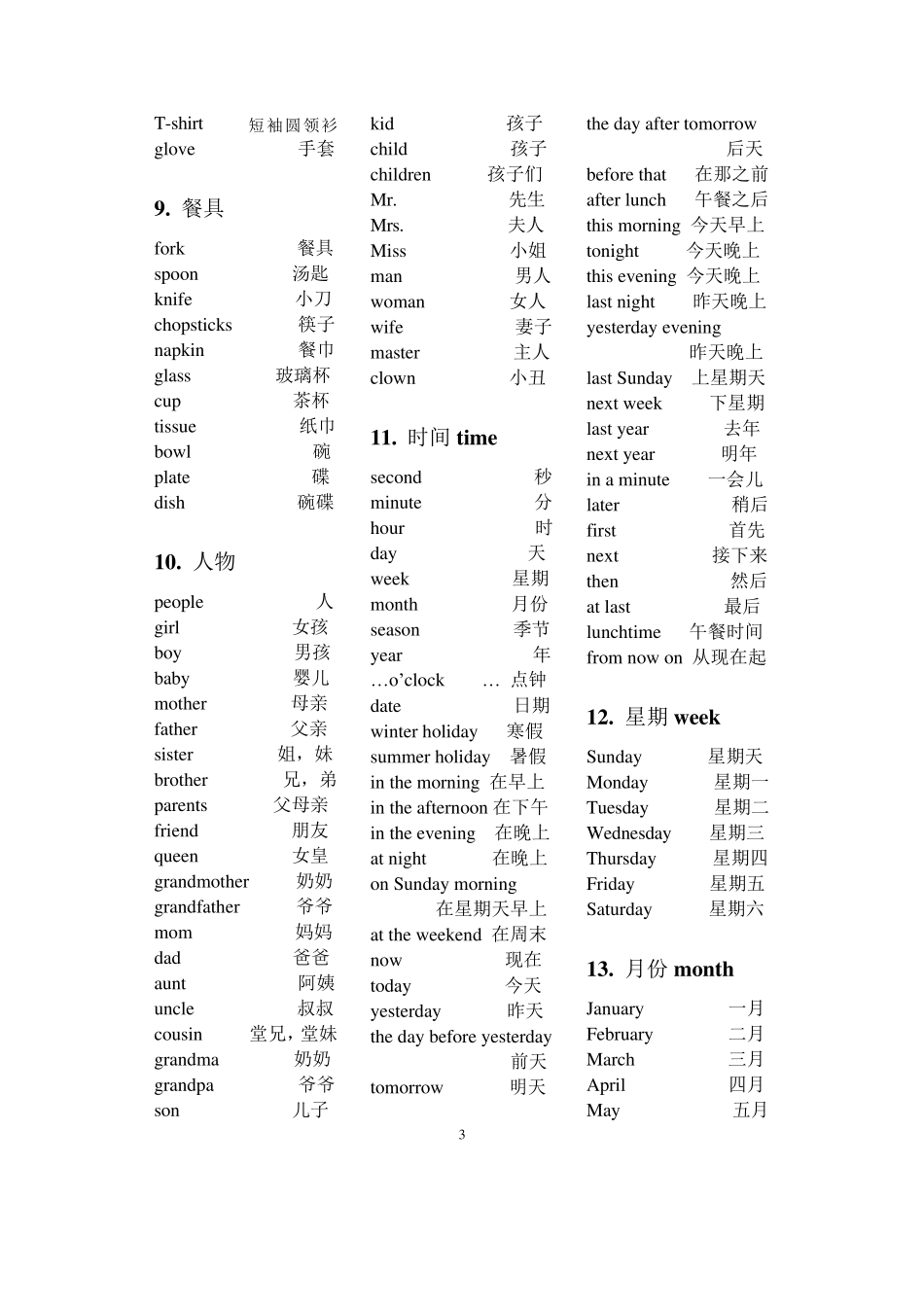 开心学英语小学三六年级单词归类_第3页