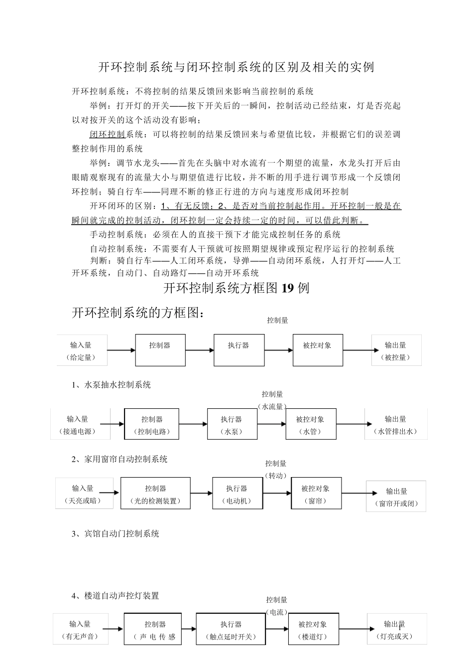 开环控制系统与闭环控制系统的区别及相关_第1页