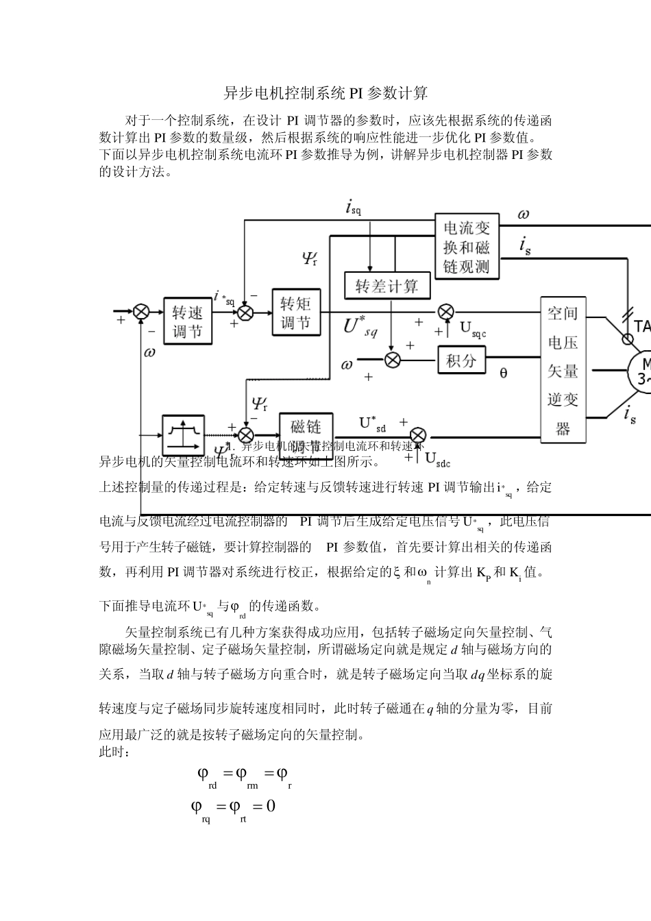 异步电机控制系统PI参数计算_第1页