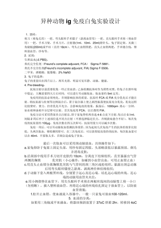 异种动物ig免疫白兔实验设计