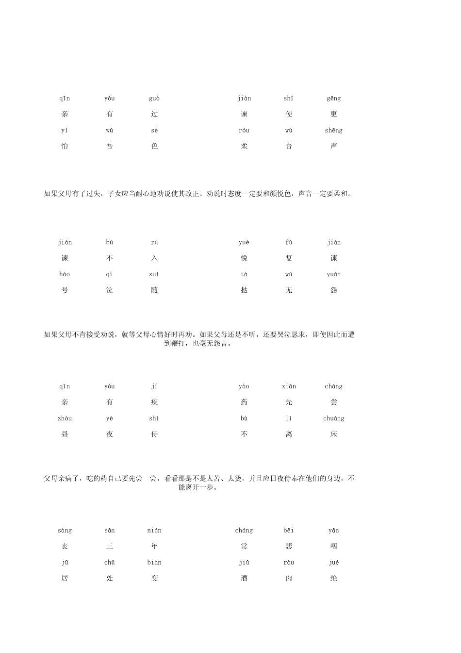 弟子规原文及注音解释_第3页