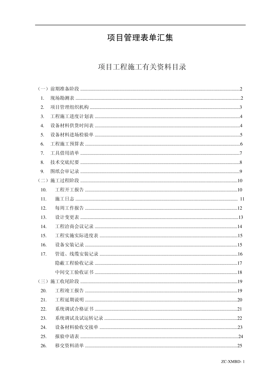 弱电工程施工规范表格汇总_第1页