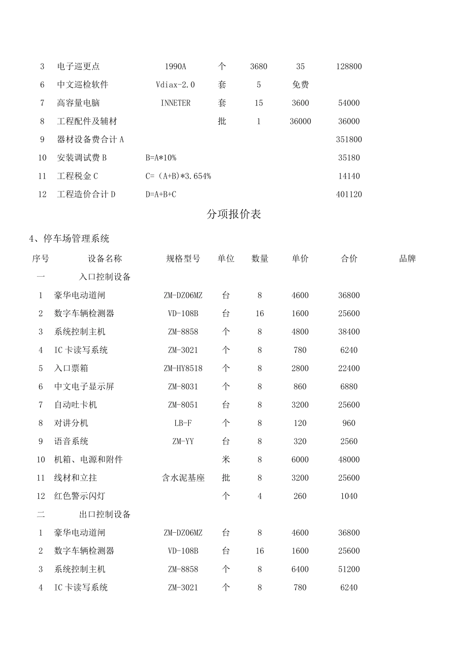 弱电工程明细报价表_第3页