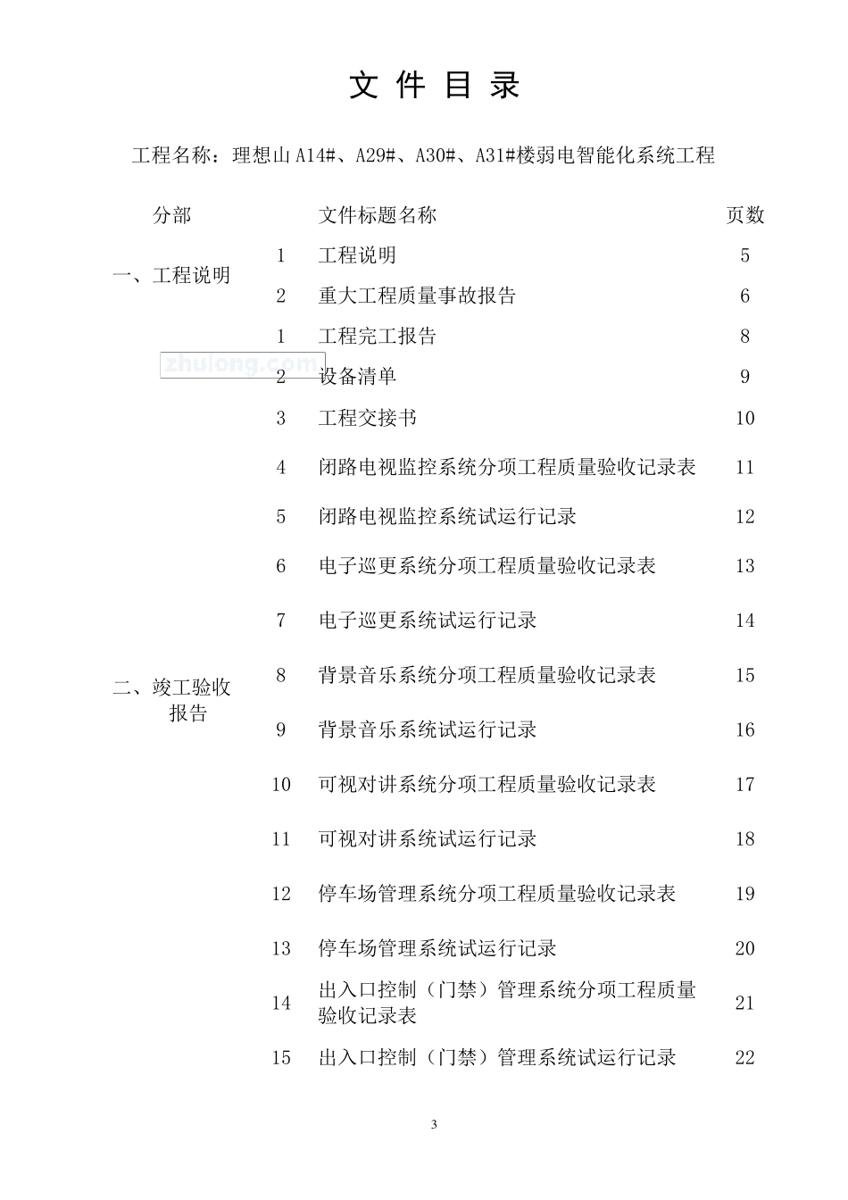 弱电智能化竣工报告样板_第3页