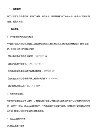 弱电系统施工工艺流程