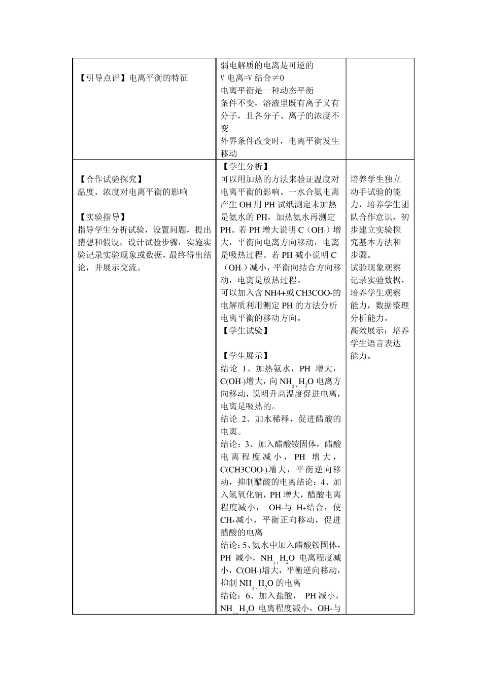 弱电解质的电离平衡教学设计_第3页