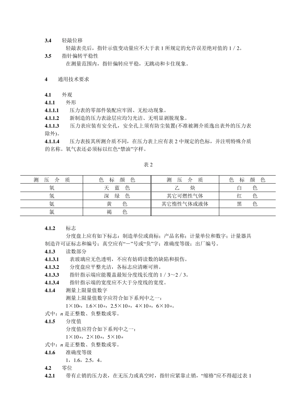 弹簧管式一般压力表、压力真空表和真空表检定规程_第3页