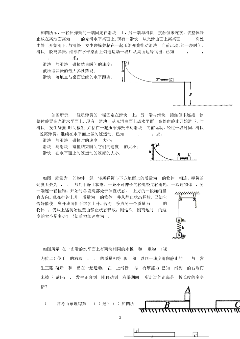 弹簧类机械能守恒动量守恒_第2页