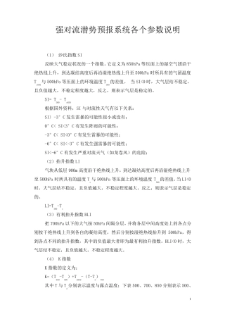 强对流潜势预报系统各个参数说明