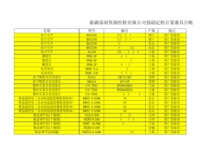 强检计量器具台帐参照编写