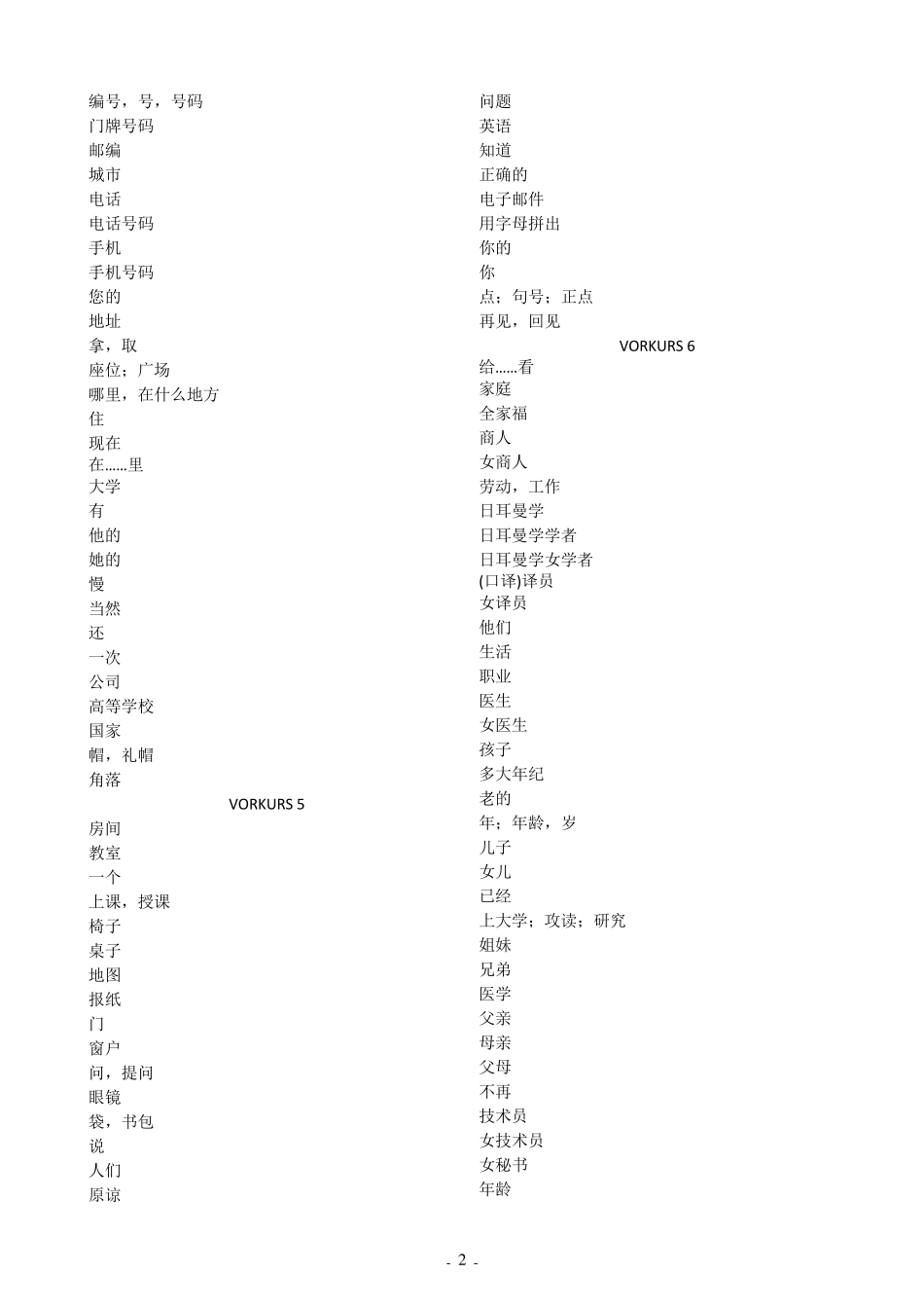 当代大学德语1单词测试默写_第2页