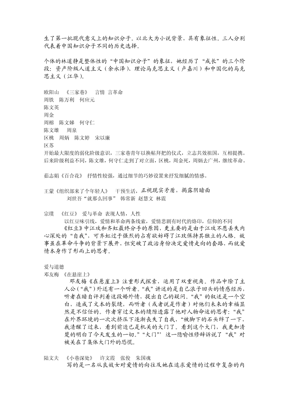 当代文学主要作家及作品简介_第3页