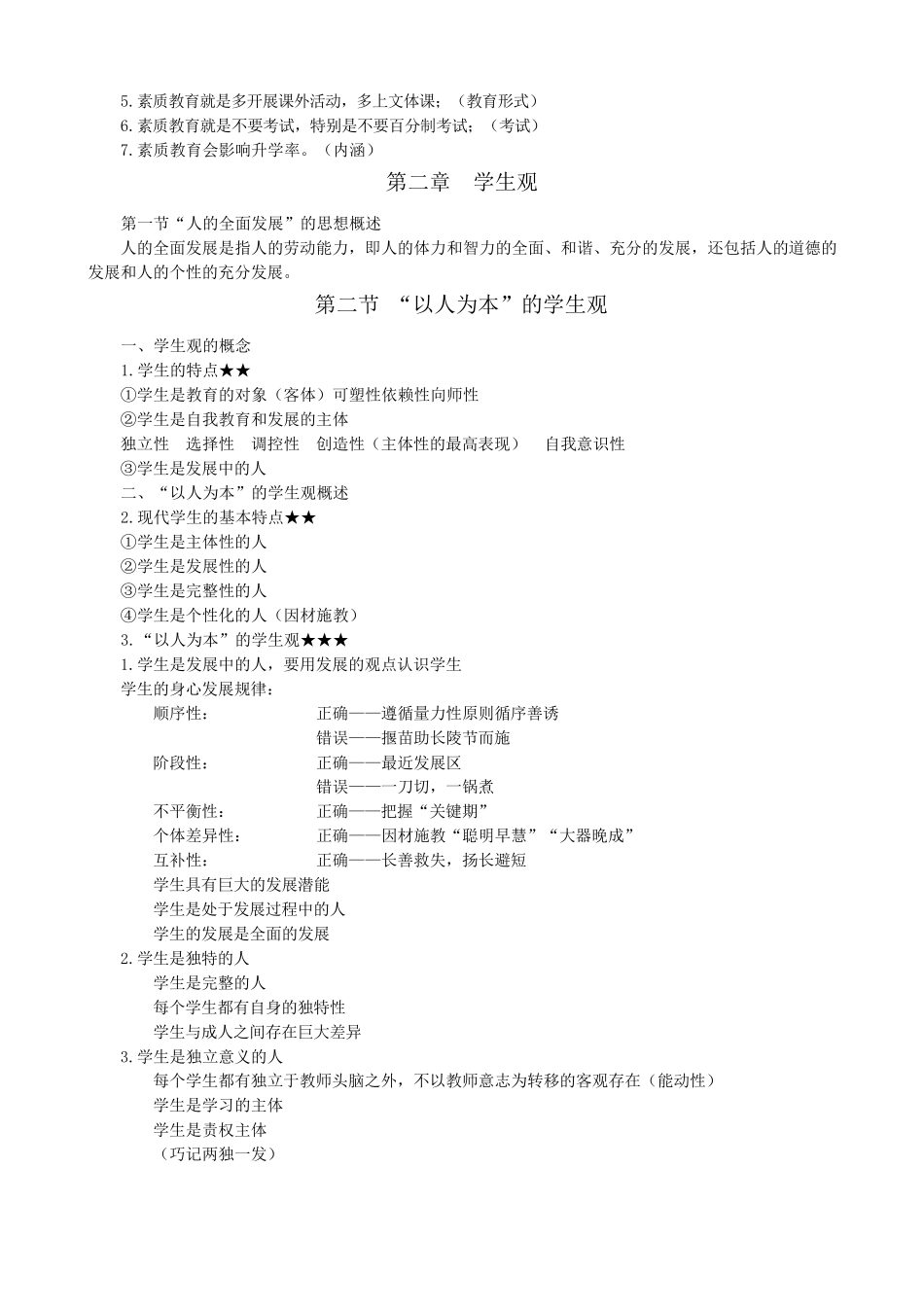 教师资格证考试小学综合素质必背知识点_第2页