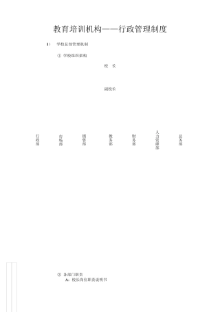 教育培训机构——行政管理制度