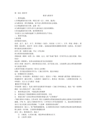 教育基础知识知识点——人物理论概括篇