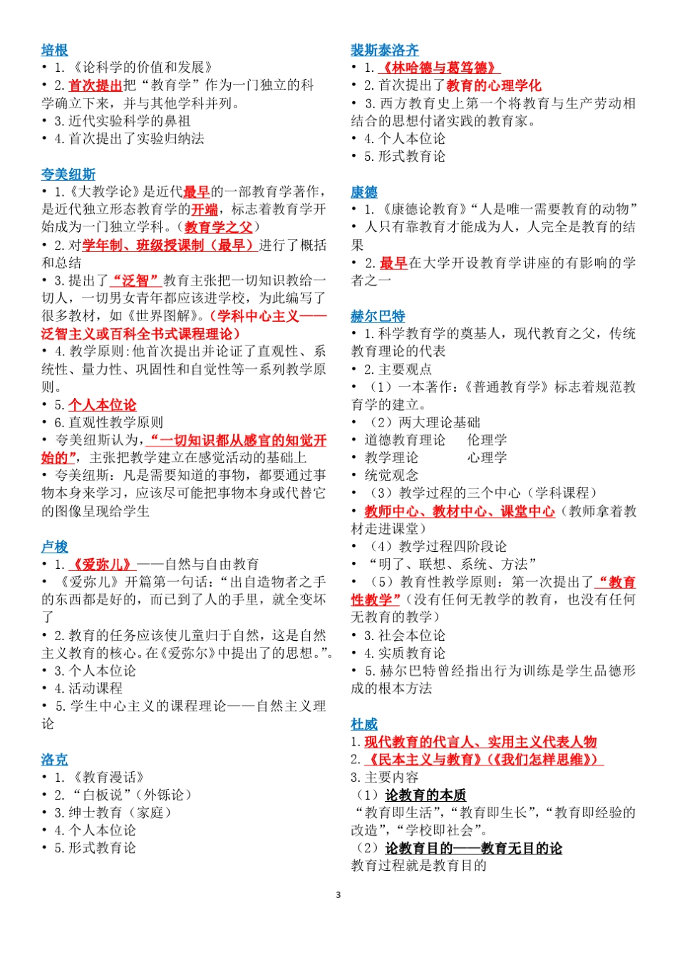 教育学100人物及观点整理_第3页