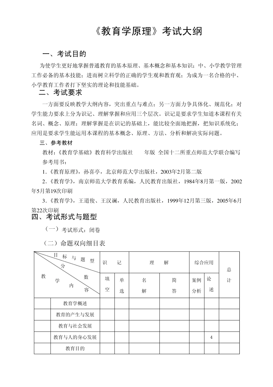 教育学原理考试大纲_第1页