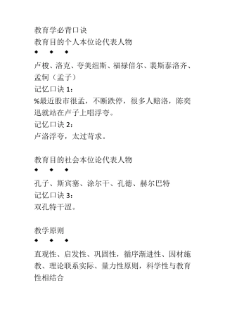 教育学必背口诀