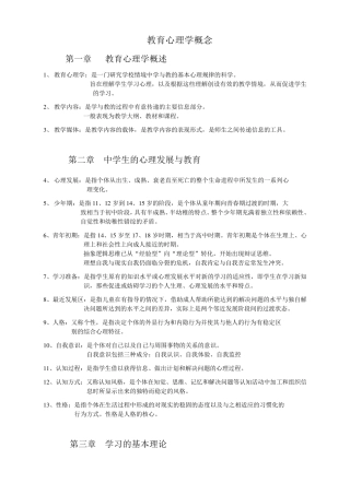 教育心理学概念