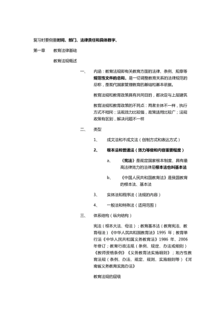 教育法律法规知识点总结