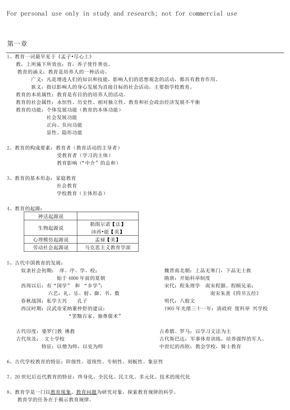 教育知识与能力(中学)知识点整理_第1页