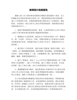 教育统计自查报告
