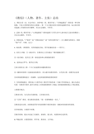 教育综合知识人物类专题汇总