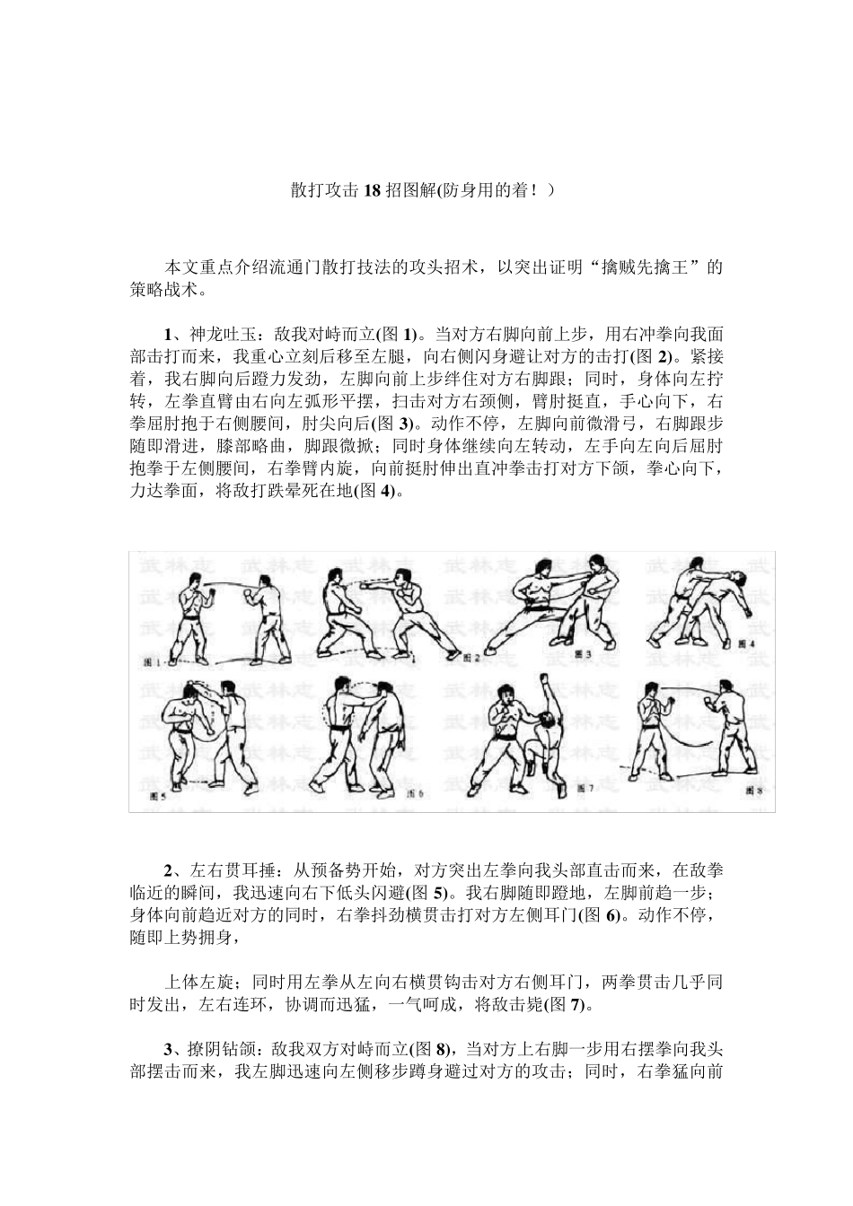 散打攻击18招图解(防身用的着!)_第1页
