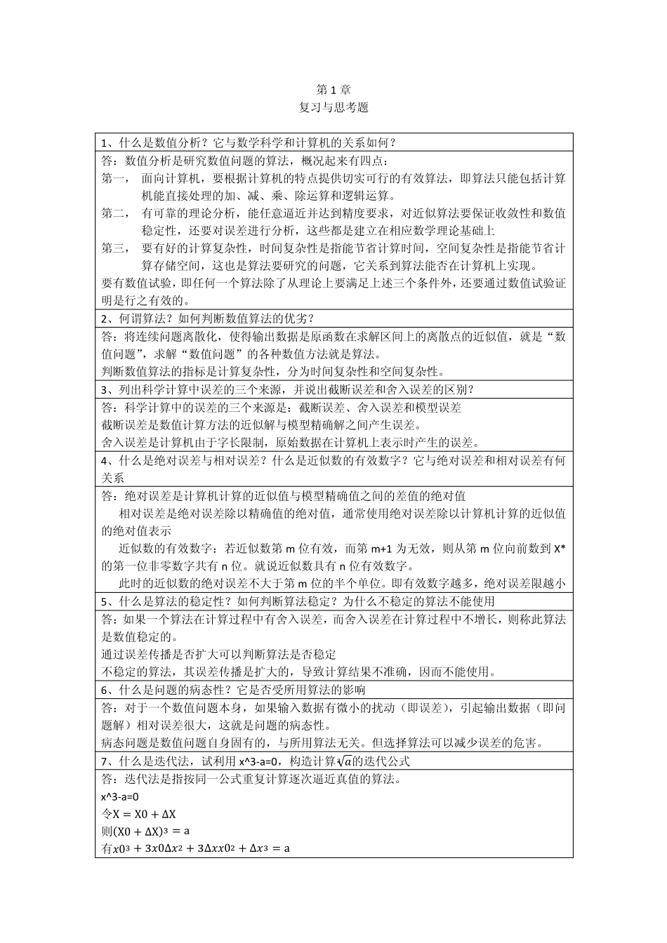 数值分析第五版第1章习题答案李庆扬_第1页