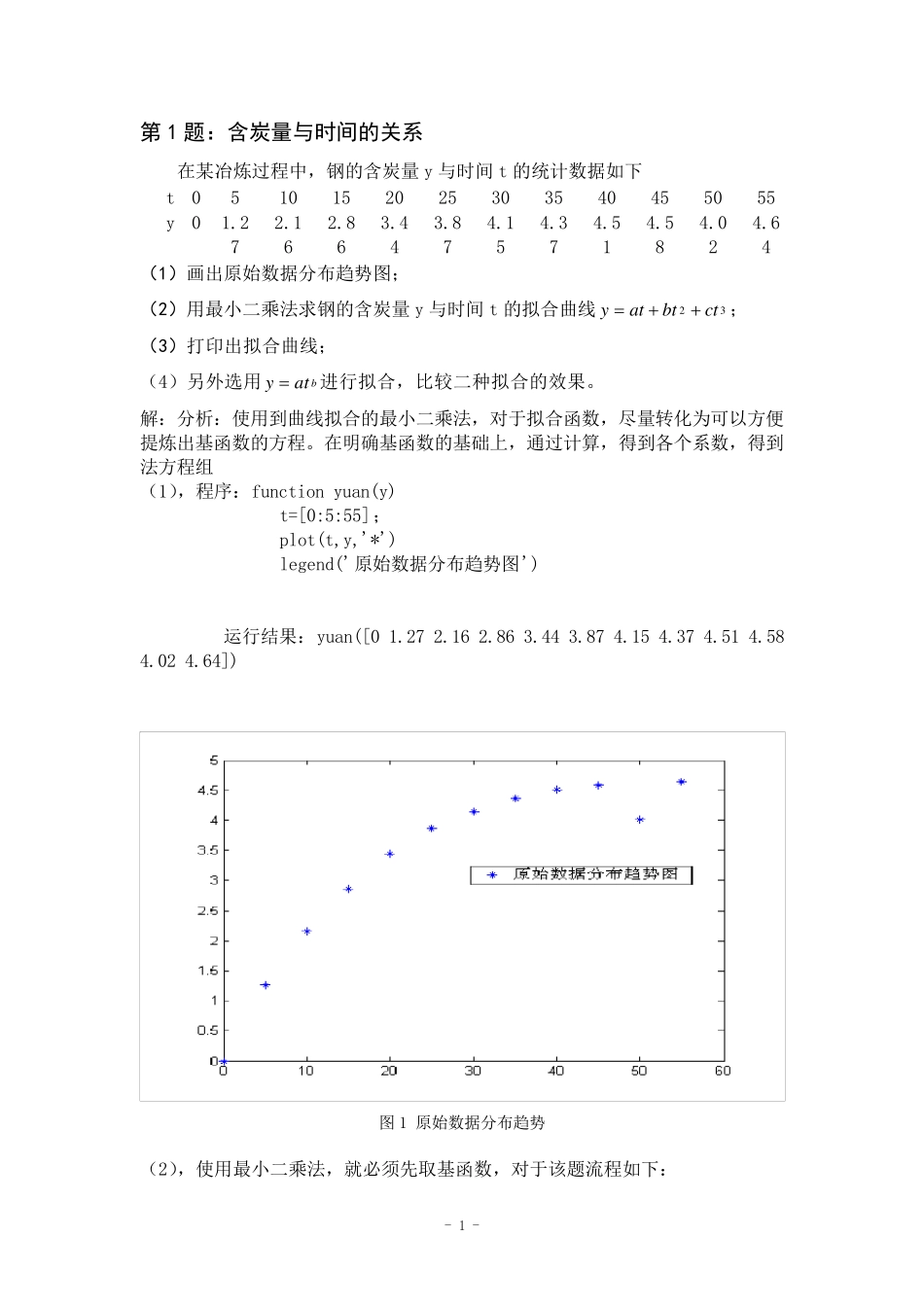 数值计算方法Matlab实题训练(内附程序,模型)_第2页