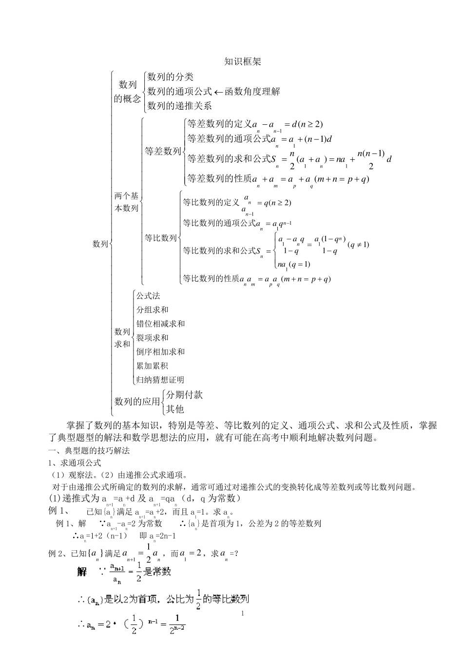 数列解题技巧归纳总结_第1页