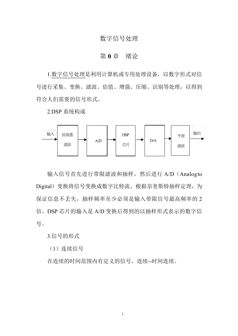 数字信号处理知识点总结_第1页