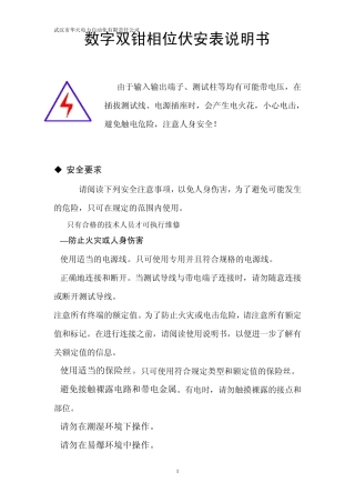数字双钳相位伏安表说明书
