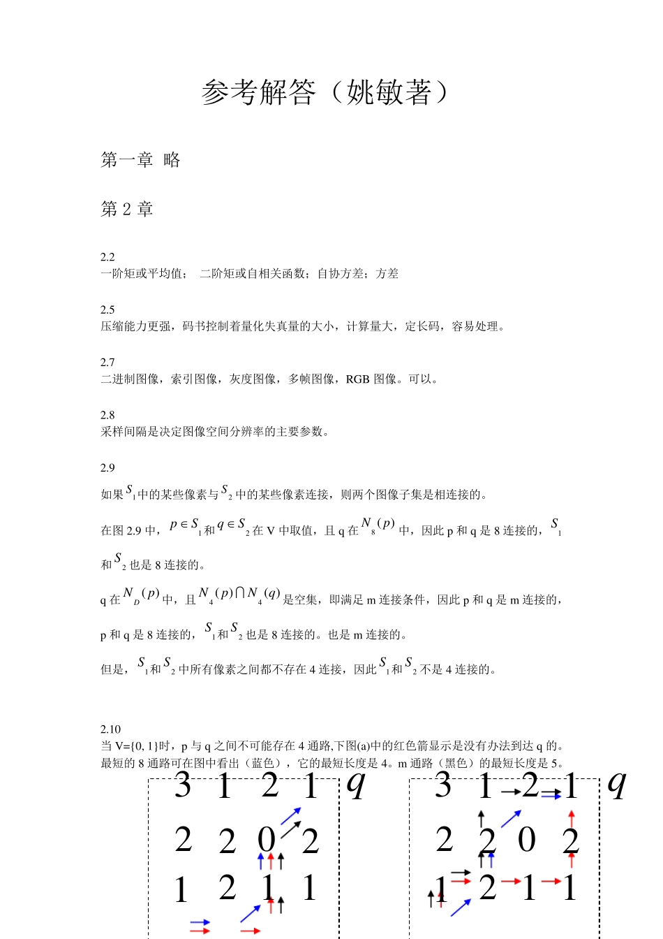 数字图像处理课后参考解答(姚敏著)_第1页