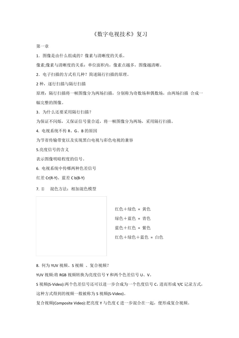 数字电视复习题_第1页