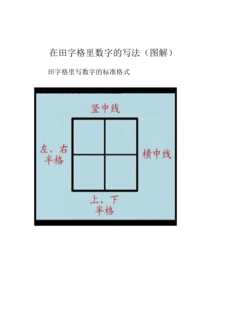 数字的规范写法