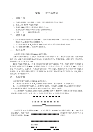 数字通信实验报告