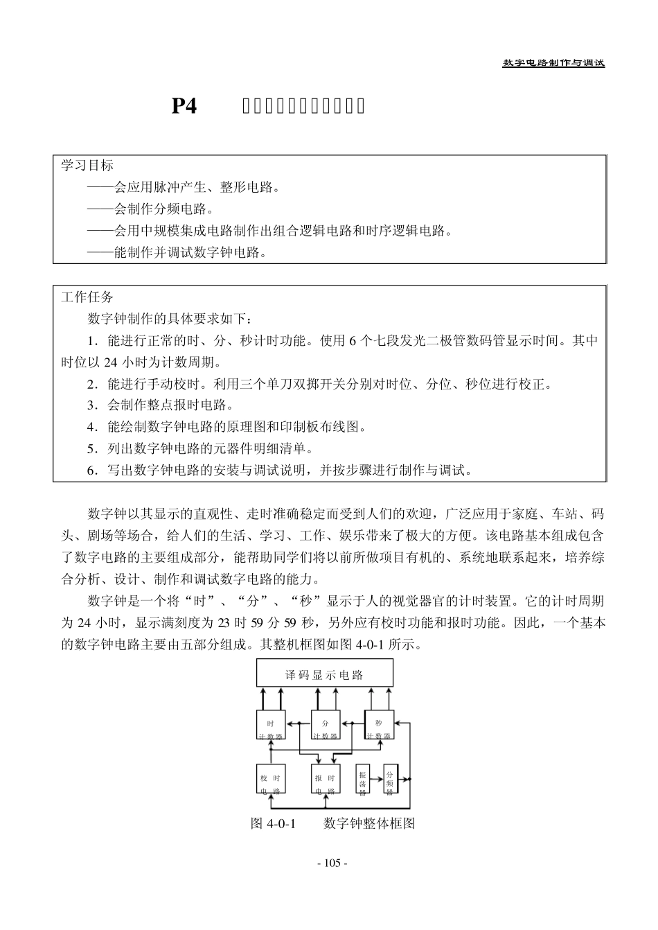 数字钟电路的制作与调试_第1页