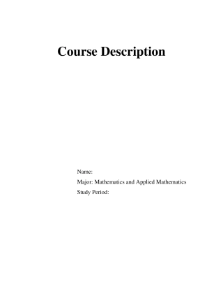 数学专业课程描述