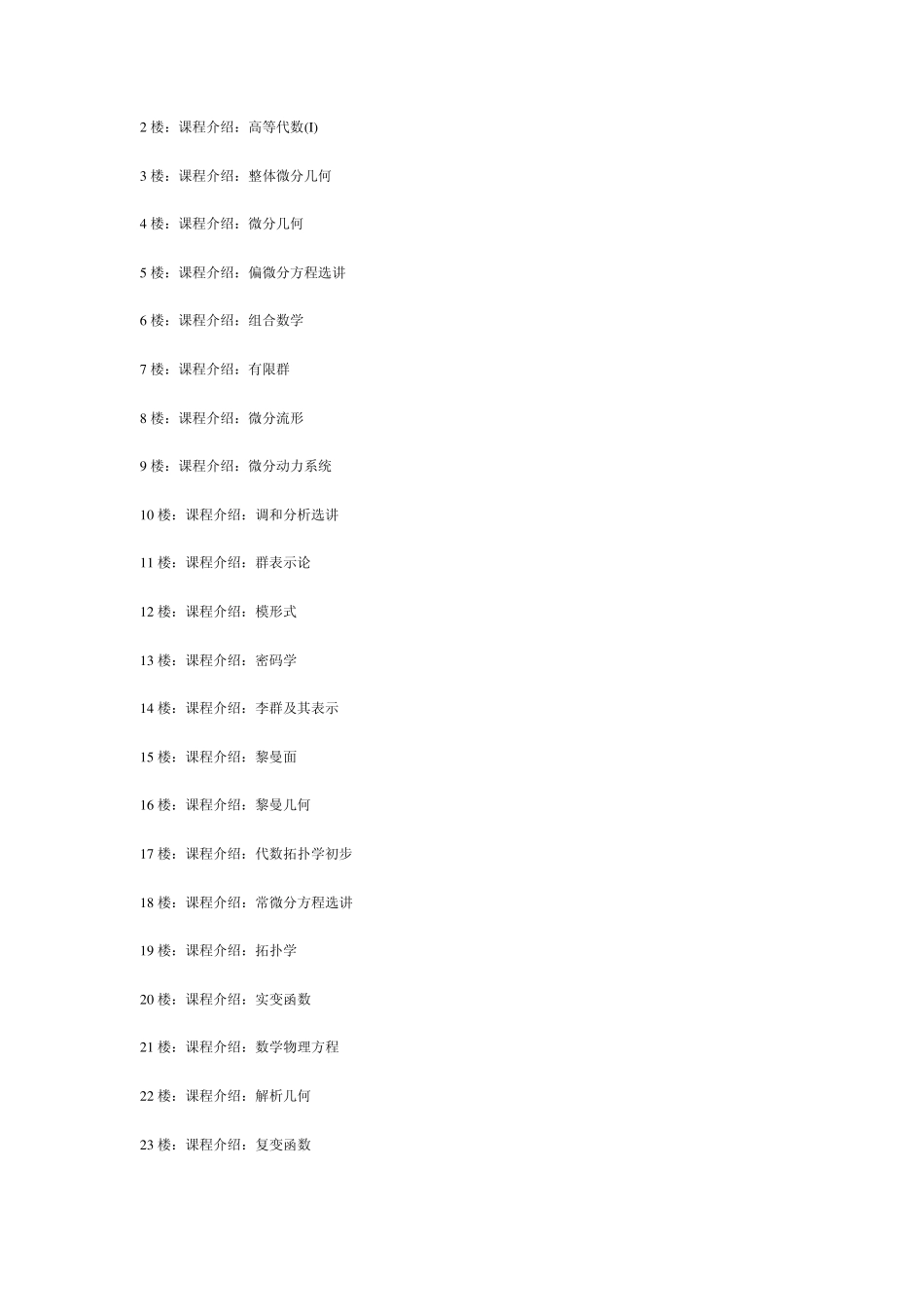 数学专业课程详细介绍_第1页