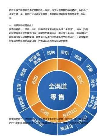 新零售有什么特征,适合哪些行业？