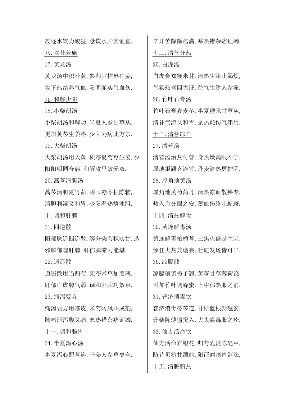 方剂学(中成药)第七版方歌_第2页