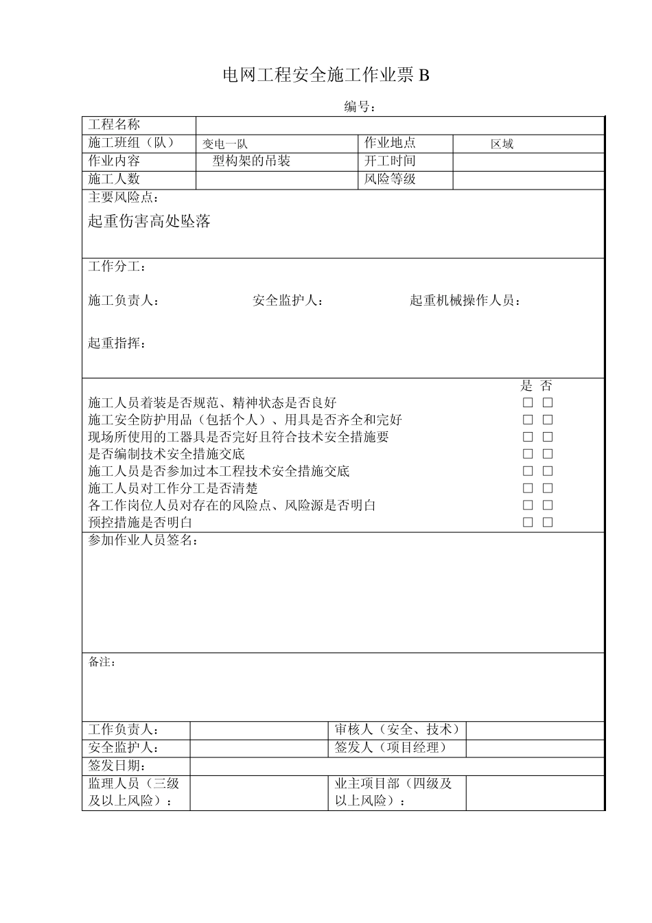 施工作业风险现场复测单_第3页