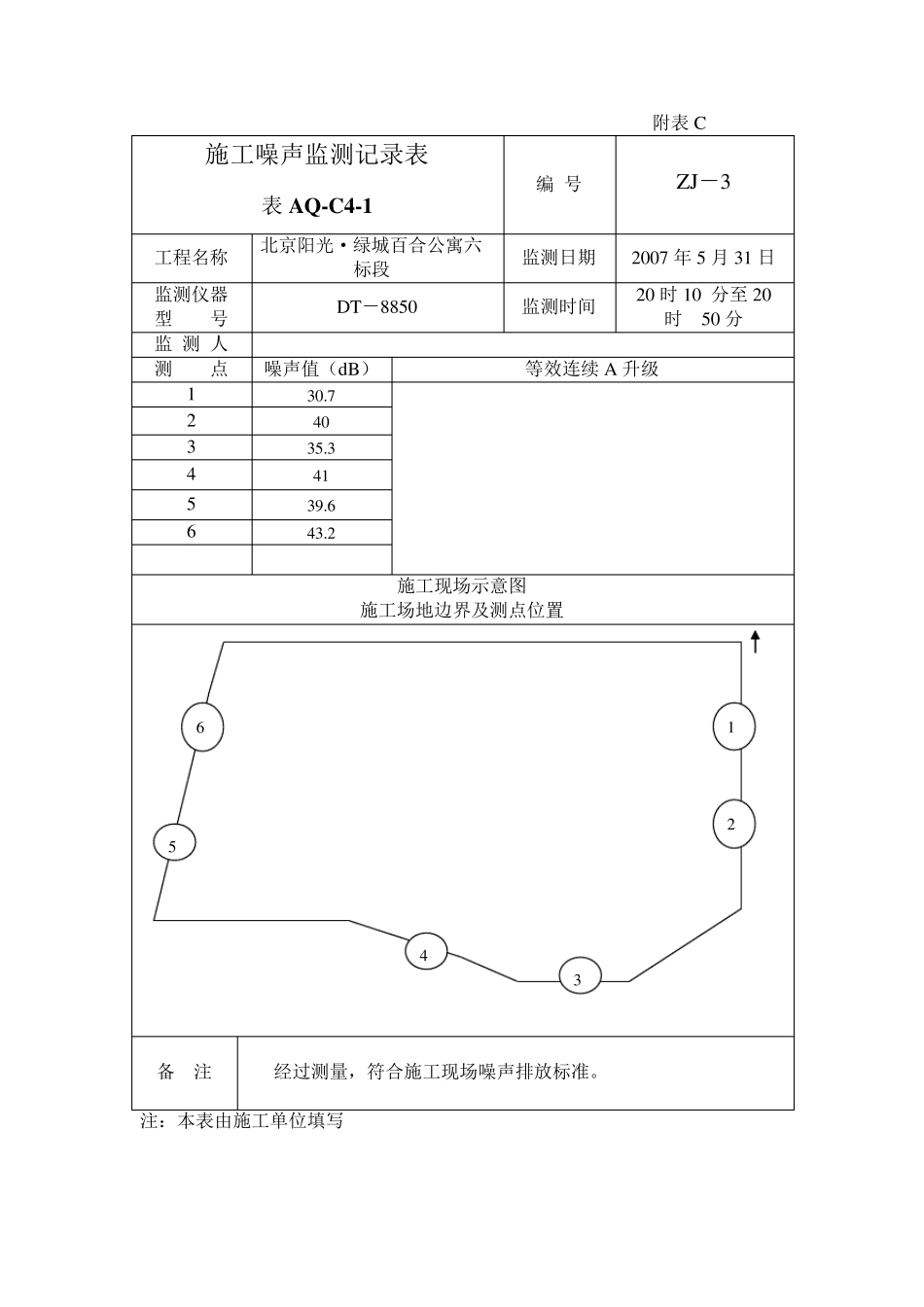 施工噪声监测记录表附表C_第3页