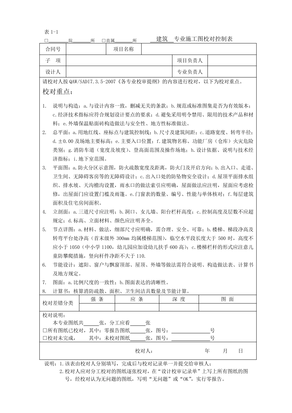 施工图校对控制表、审核信息表_第2页