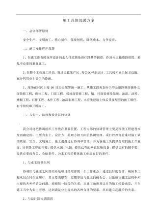 施工总体部署方案