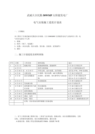 施工计划进度表