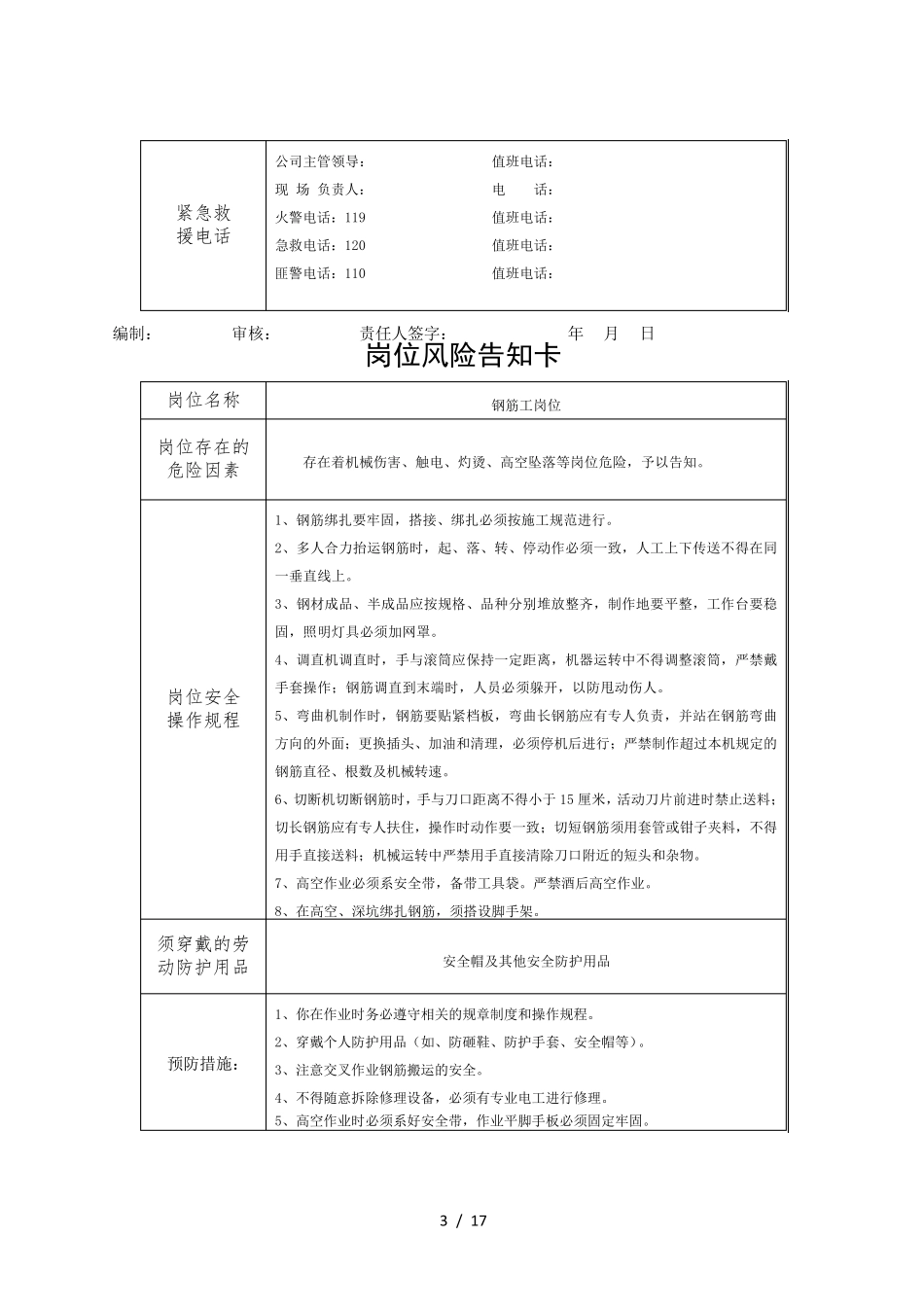 施工项目风险告知卡_第3页